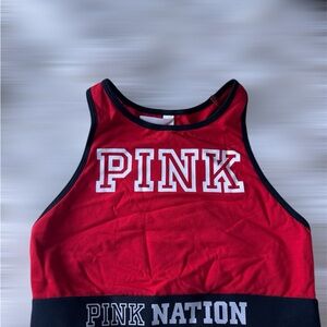 Victoria's Secret PINK Racerback Cotton Sports Bra Top Red Small